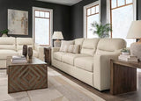 Signature Design by Ashley Treasure Trove Contemporary Leather Match Sofa, Beige Signature Design by Ashley