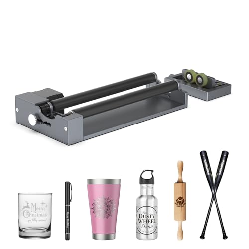 Carverall Rotary Roller with Bracket, Y-axis Rotary Roller 360° Rotation for Cylindrical Objects, Tumbler, Cups, Bottles, Pens, Wine, Laser Rotary Aattachment for Carverall Laser Engraver and Cutter Carverall