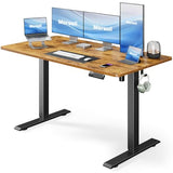 Marsail Electric Standing Desk, Adjustable Height Stand up Home Office Desk Large 55x24 Inch Sit Stand Computer Desk, with 4 Memory Presets, Headphone Hook,Cable Organizer, Rustic Brown Marsail