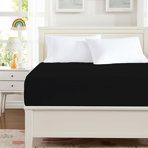 Hotella 100% Microfiber Full Size Fitted Sheet Only, 54"x75" Hotel Quality Deep Pocket Bottom Sheet, Up to 14" Matress Protector, Machine Washable and Non-Fade, Snug Fit & Stay in Place,Black Hotella