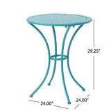Christopher Knight Home Lourdes Iron Bistro Set, 3-Pcs Set, Matte Teal Christopher Knight Home