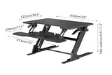 NSY Audio Standing Desk Converter 32 x 24 Inches - Height Adjustable Sit to Stand Riser with Keyboard Tray, Ergonomic Workstation for Home Office, Black NSY Audio