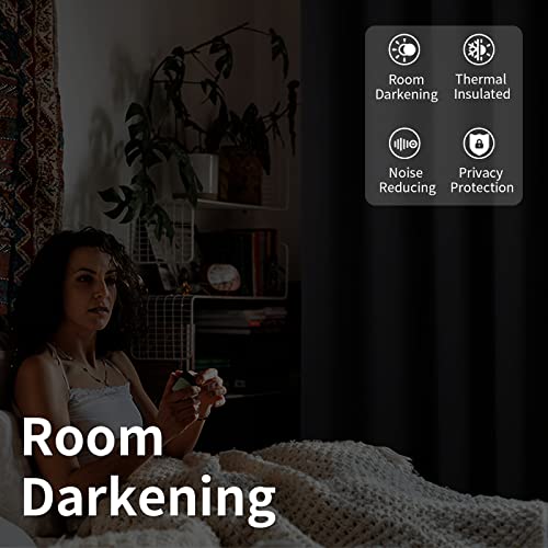 BGment Room Divider Curtain 84 Inch Length - Extra Wide Blackout Curtain for Sliding Glass Door Thermal Insulated Grommet Patio Door Curtain, 1 Panel, Dark Grey, 100 x 84 Inch BGment