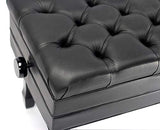Griffin Genuine Leather Adjustable Piano Bench Black Solid Wood Vintage Style & Heavy-Duty Ergonomic Keyboard Stool | Cushion Seat with Storage Space Griffin