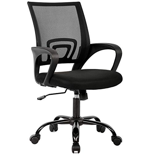 FDW Ergonomic Office Chair Home Desk Chair Task Mesh Computer Chair Gaming with Back Lumbar Support Armrest Modern Swivel Modern Adjustable Rolling Executive Mesh Chair for Women Men (Black) FDW