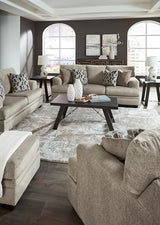 Signature Design by Ashley Stonemeade Casual Sofa with 4 Toss Pillows, Light Brown Signature Design by Ashley