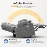 Tami Tami Dual Motor Power Lift Chair Recliner for Elderly with Massage and Heat, Infinite Position Electric Lift Recliner with USB A&C, Cup Holders (T6012 - Linen Fabric, Gray, Medium)