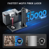 Monport 30W Fiber Laser Engraver Compatible with Lightburn, MOPA Color Marking Laser Marking Machine with 6.9" x 6.9" Lens Red Dot Guide Manual Focus for Metal Aluminum Gold Steel More Monport