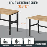 SPECRAFT 72x24 Folding Workbench, Adjustable Foldable Workbench with 2000 LBS Capacity, 30.7"-40" Height, Rubber Wood Top for Garage, Workshop, Office SPECRAFT