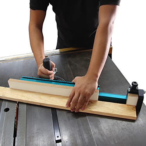 Triden Table Saw Miter Gauge Extension Fence System with Aluminum Miter Extension Fence/Telescoping Fence and Flip Stop WoodArtSupply