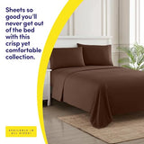1500 Supreme Collection Bed Sheets - 4 Piece Bed Sheet Set Deep Pocket Wrinkle Free Hypoallergenic Bedding - Full, Brown Sweet Home Collection