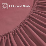 ClevaHome Sheet Set Queen Size, 4-Piece Bedding, Lightweight & Super Soft Easy Care Microfiber– Shrinkage & Fade Resistant Bedding Set with 14'' Deep Pockets (Dusty Rose) Cleva