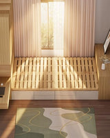 Meulbaty Bed Plate, Guest Tatami Bed Frame,Japanese Tatami Mat, Foldable Wood Slatted Floor Bed Frame for Futon Mattress, Breathable Moisture-Proof Floor Sleep Bedding (Queen) Meulbaty