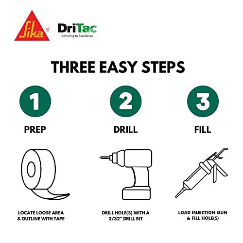 Sika DriTac - Floor Repair Adhesive - SW-1 Solid Wood and Bamboo Floor Repair kit - White - Corrects voids and Popping Wood Conditions - Full kit Dri Tac