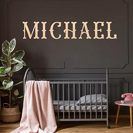 Custom Wood Name Sign, Nursery Decor, Wood Letter, Baby Name Sign（15"-58"）, Wall Art For Girl or Boy Room, Family Name Signs, Choice of Size & Fonts EXUNART