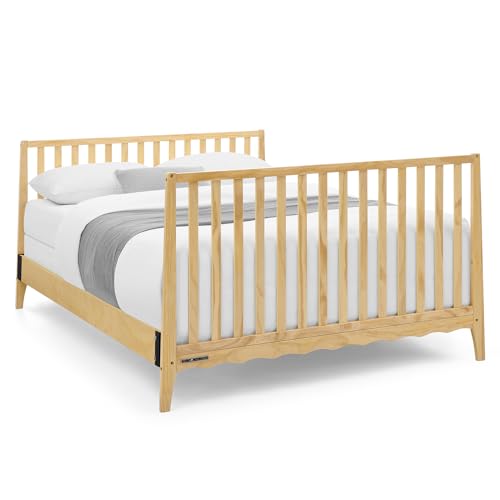 Delta Children Lulu 5-in-1 Convertible Crib, Converts to Toddler Bed, Daybed, Sofa & Full-Size Bed, Natural Wood, Fits Standard Crib Mattress, 3 Mattress Heights for Baby Nursery, Natural