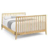 Delta Children Lulu 5-in-1 Convertible Crib, Converts to Toddler Bed, Daybed, Sofa & Full-Size Bed, Natural Wood, Fits Standard Crib Mattress, 3 Mattress Heights for Baby Nursery, Natural
