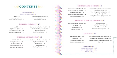 Self-Care Cross-Stitch: 40 Uplifting & Irreverent Patterns WoodArtSupply