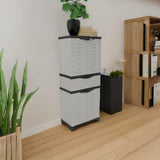 Sunnydaze Plastic Garage Storage Cabinet with 2 Adjustable Shelves - 57" H - Garage, Office, Home, Laundry Room - Gray Sunnydaze Decor