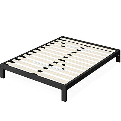 ZINUS Arnav King Metal Bed Frame with Wood Slat Support – No Box Spring Needed, Easy Assembly, Black - WoodArtSupply