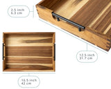 Decorative Serving Tray with Black Handles - Premium Acacia Wood Grain - Impress Your Guests with This Ottoman Tray, Serve Breakfast in Bed, Organize & Declutter - 13 x17 inch by Comfify Comfify