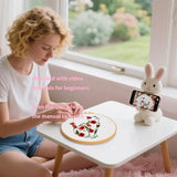 Crafmanoe Cat Embroidery Kits for Beginners Adults, Flowers Embroidery Starter Kits, Counted Cross Stitch Kits for Beginners Adults Hobbies Set for Women, Embroidery Hoops, Thread and Video Tutorial