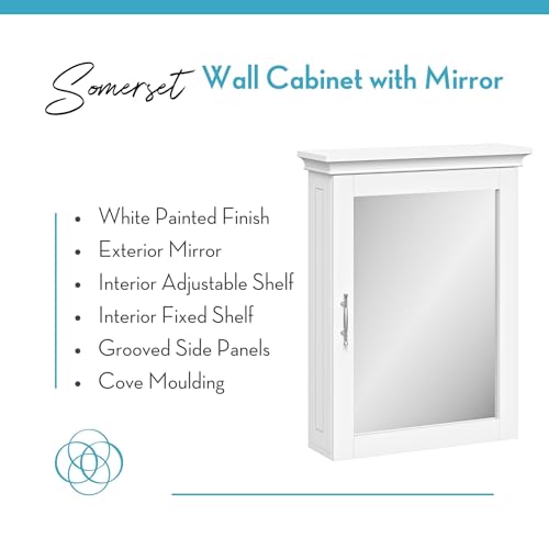 RiverRidge Somerset Wall Cabinet with Mirror Medicine Cabinet with Soft-Close Hinges & Adjustable Shelf Bathroom Mirror with Storage Shelves RiverRidge