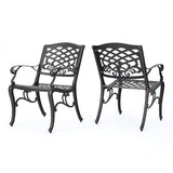 Modern Traditional Armchair, Dining Chair with Floral Decoration and Curved Legs, Outdoor Dining Chair with Lattice Design, Stylish Design, Perfect for The Garden, Backyard and Patio WoodArtSupply