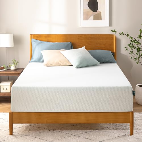 ZINUS 10 Inch Green Tea Memory Foam Mattress [New Version], Full, Fiberglass free, Medium Firm Feel, Zoned Pressure Relief, Certified Safe Foams & Fabric, Mattress in A Box