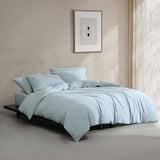 Calvin Klein - Twin Duvet Cover Set, Modern Cotton Melange Jersey Bedding with Matching Sham, Snap Closure, Dorm Essentials (Light Blue) Calvin Klein