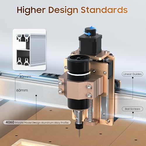 CNC Router Machine，LUNYEE 4040 Pro Upgraded 3-Axis Engraving All-Metal CNC Machine for Wood Acrylic MDF Nylon Carving Cutting, Working Area 400 x 400 x 90mm - WoodArtSupply