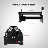 Ortur YRR2.0, Y-axis Laser Rotary Roller for Most Laser Engraver, 7 Adjustable Width Settings, Diameter Range from 8 mm to 110 mm for Engraving Cylindrical Objects, Tumblers, Wine Glass Ortur