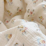 BuLuTu Muslin Nursery Blanket for Toddlers Girls Boys Baby Quilt Soft Cotton Toddler Blanket Crib Quilt for All Seasons, Lightweight Breathable, Washable, Azalea Pattern, 47x59 Inches BuLuTu