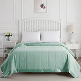 COMFLIVE Queen Blanket with Satin Trim, Bed Blanket for All Seasons - Winter Summer Comfort Soft (Green, Full/Queen) COMFLIVE
