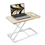 Omhuzsyo standing desk converter Stand up office desk riser on the desktop is suitable for use in laptops and single monitor work consoles, home offices, and can be adjusted in height(Log Color) Omhuzsyo