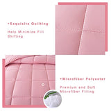 DOWNCOOL Full Size Comforter Sets -All Season Bedding Comforters Sets with 2 Pillow Cases -3 Pieces Bed Set Down Alternative Comforter Set -Pink Bedding Sets Full(82"x86") DOWNCOOL