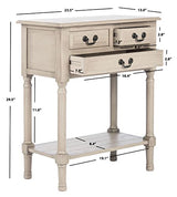 SAFAVIEH Home Collection – Primrose Greige Console Table with Three Drawers & Shelf, Classic Contemporary Storage Console, Compact Entryway Design (CNS5707D) SAFAVIEH