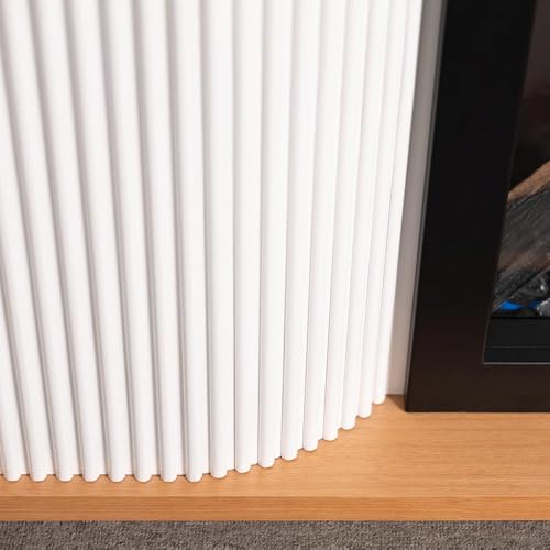 Modern Ember Arrie Smart Electric Fireplace Mantel Package | 33” Firebox Heater | Fluted Details w/Curved Leg Design | Multi-Flame Colors & Speed | Alexa/WiFi Enabled - Remote Included Modern Ember