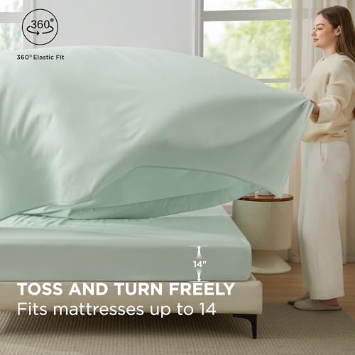 Bedsure Twin Comforter Set - 5 Pieces Forest Green Twin Bedding Set for All Seasons, Boho Contrasting Design Bed in a Bag with Comforter, Sheets, Pillowcase & Sham Bedsure