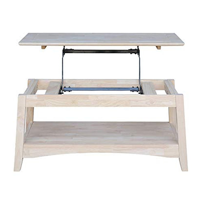 International Concepts Bombay Tall Coffee Table, Unfinished - WoodArtSupply