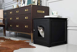 zoovilla Kitty Litter Cabinet – Hidden Litter Box Furniture, Black For house-cats zoovilla
