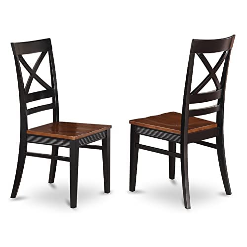 East West Furniture DOQU9-BCH-W 9 Piece Kitchen Table Set Includes a Rectangle Dining Table with Butterfly Leaf and 8 Dining Room Chairs, 42x78 Inch, Black & Cherry East West Furniture