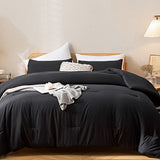 ROSGONIA King Size Comforter Set Black, 3pcs (1 Black Comforter & 2 Pillowcases), All Season Bedding Lightweight Bedspread Blanket Quilt Bed Set ROSGONIA