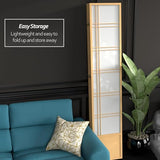 Red Lantern 7 ft. Tall Bamboo Tree Shoji Screen - Natural - 6 Panels Red Lantern