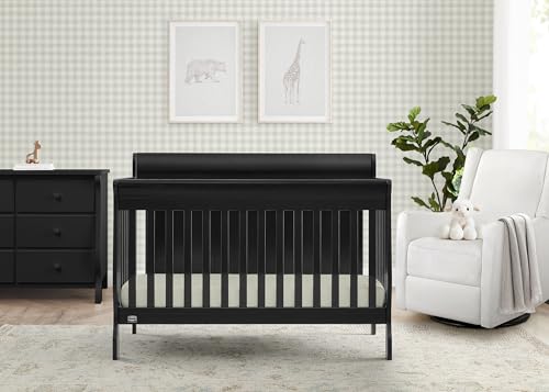 Delta Children Simmons Kids Carter 6-in-1 Convertible Crib - Greenguard Gold Certified, Black Ebony