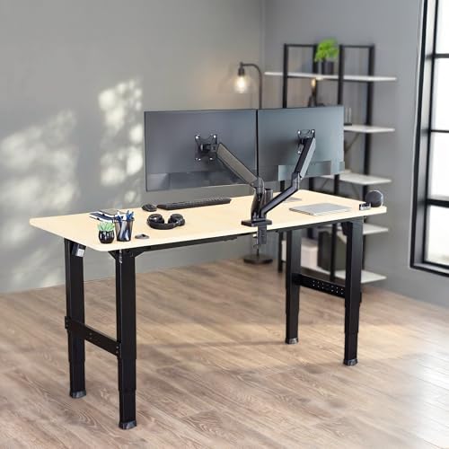 VIVO Premium Electric 4-Leg Dual Motor Standing Desk Frame for Table Tops up to 107 x 53 inches and 330 lbs, Memory Controller Height Adjustment, Frame Only, Black, DESK-E-P4B VIVO
