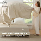 Bedsure King Size Comforter Set - 7 Pieces White King Bedding Set for All Seasons, Boho Contrasting Design Bed in a Bag with Comforter, Sheets, Pillowcases & Shams Bedsure