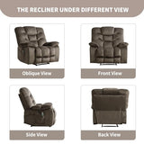 HAOMARKETS Oversized Electric Recliner Chair with Massage and Heat, 41" Wide Power Reclining Chairs with USB Port, Breathable Fabric Overstuffed Reclining Sofa for Living Room Bedroom (No Lift)