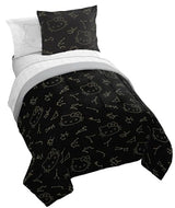 Jay Franco Hello Kitty Stars Full Comforter Set - 7 Piece Bedding Includes Sheet Set & Pillow Covers - Super Soft Zodiac Black & Gold Bedding Jay Franco