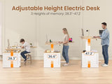SEDETA Farmhouse L Shaped Electric Standing Desk, 70.9" x 39.4" Height Adjustable Office Executive Desk with 3 Drawers, Standing Computer Desks with Power Outlet for Home Office, Oak SEDETA
